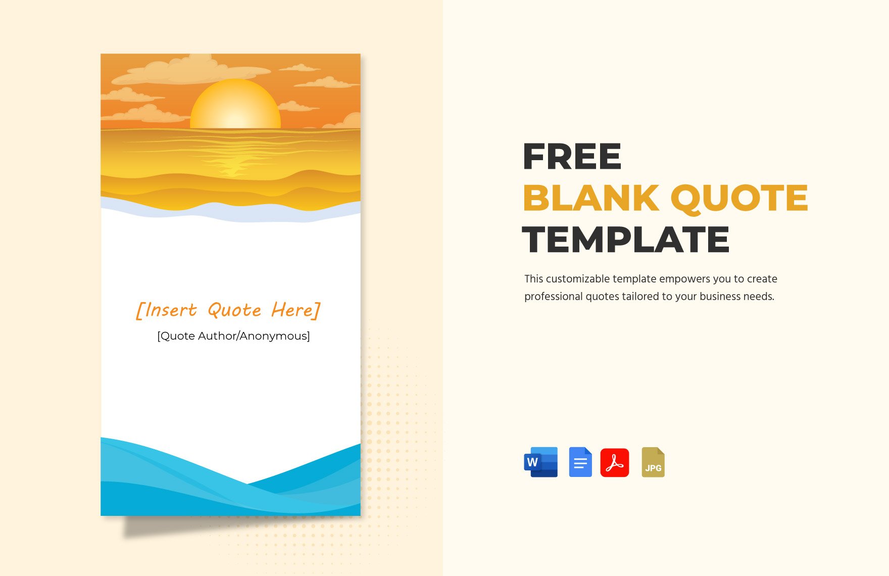 Free Blank Quote Template in Word, Google Docs, PDF, JPG