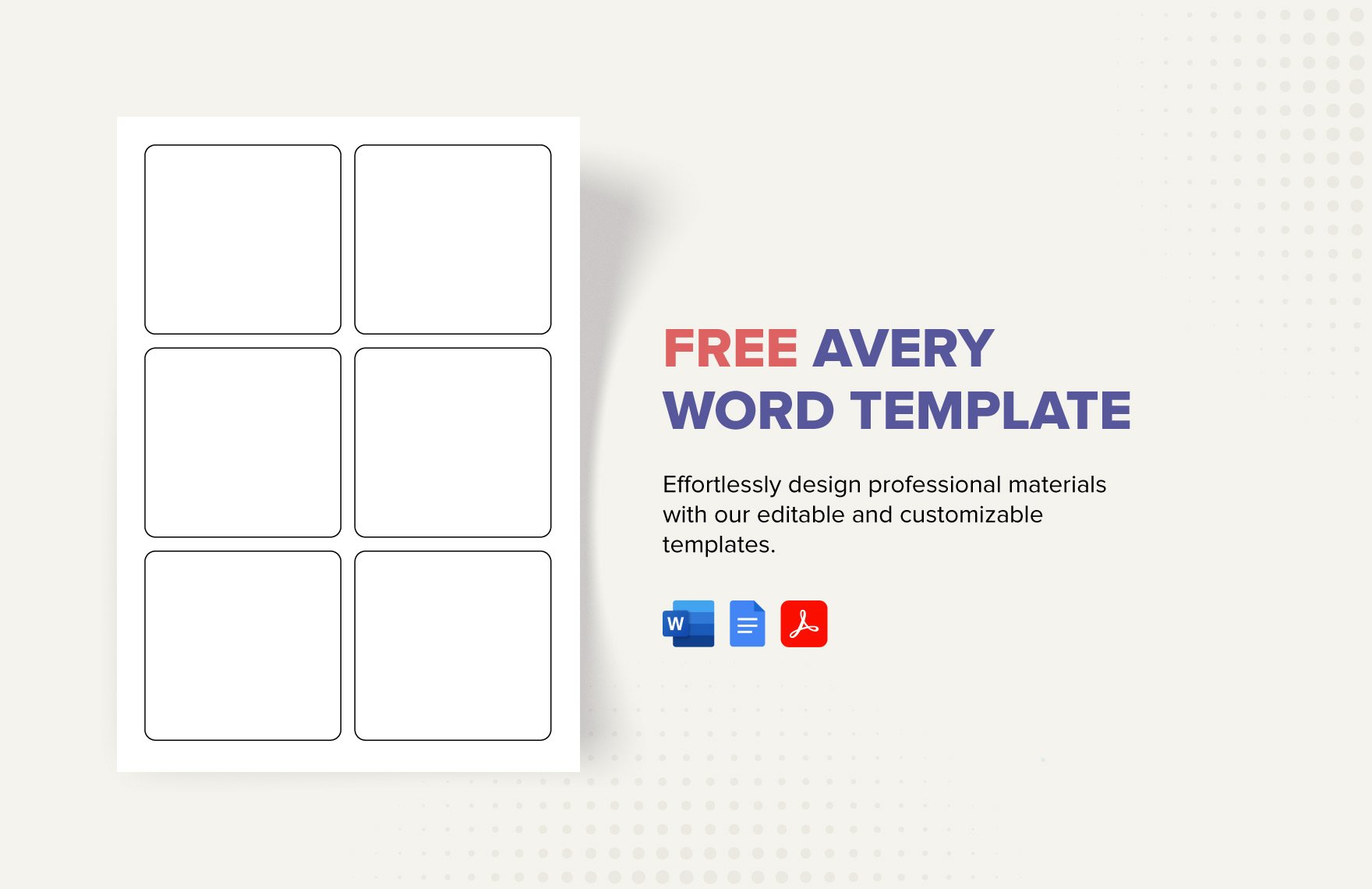 Avery Word Template in Word, Google Docs, PDF