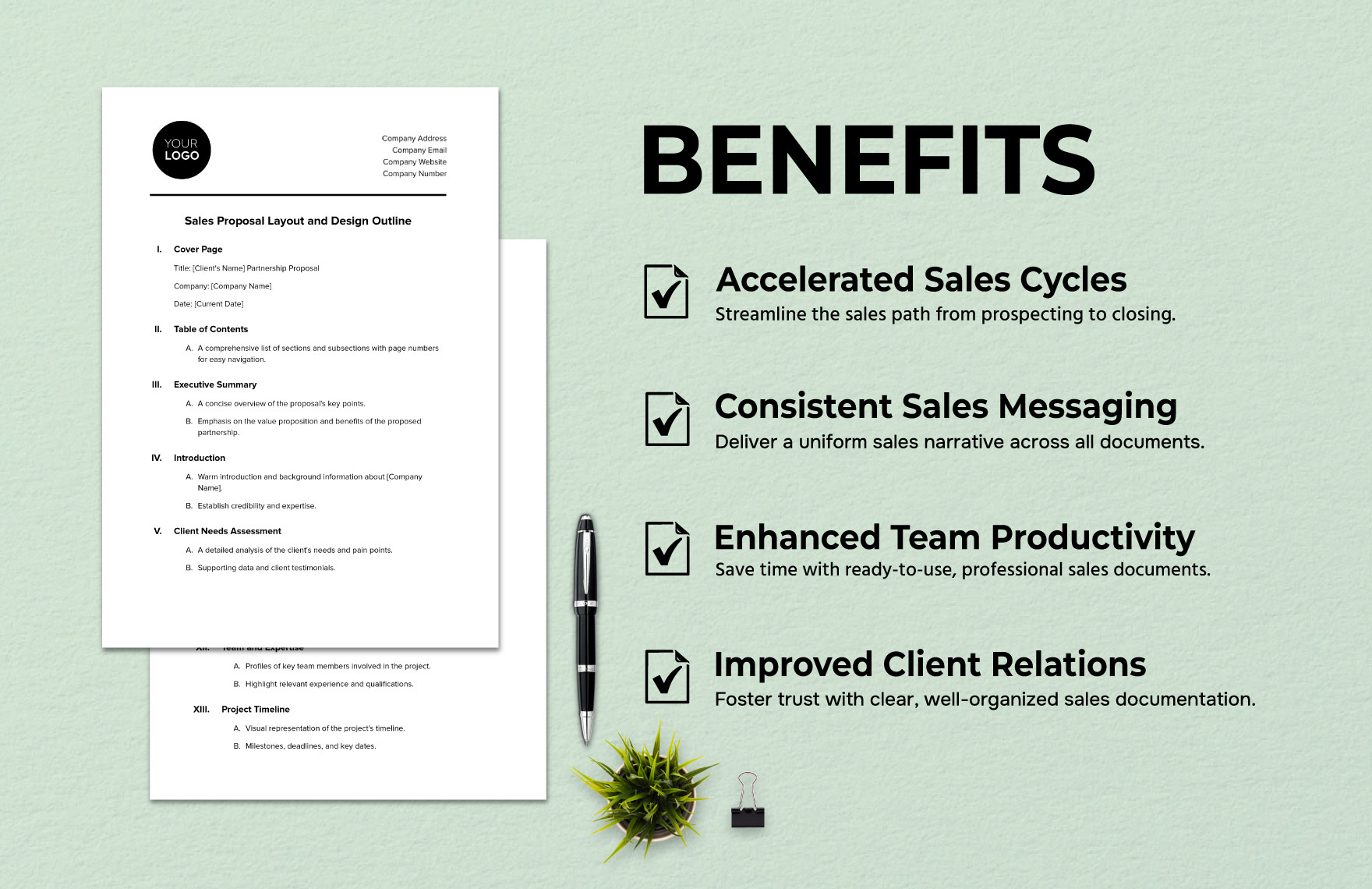 Sales Proposal Layout and Design Outline Template