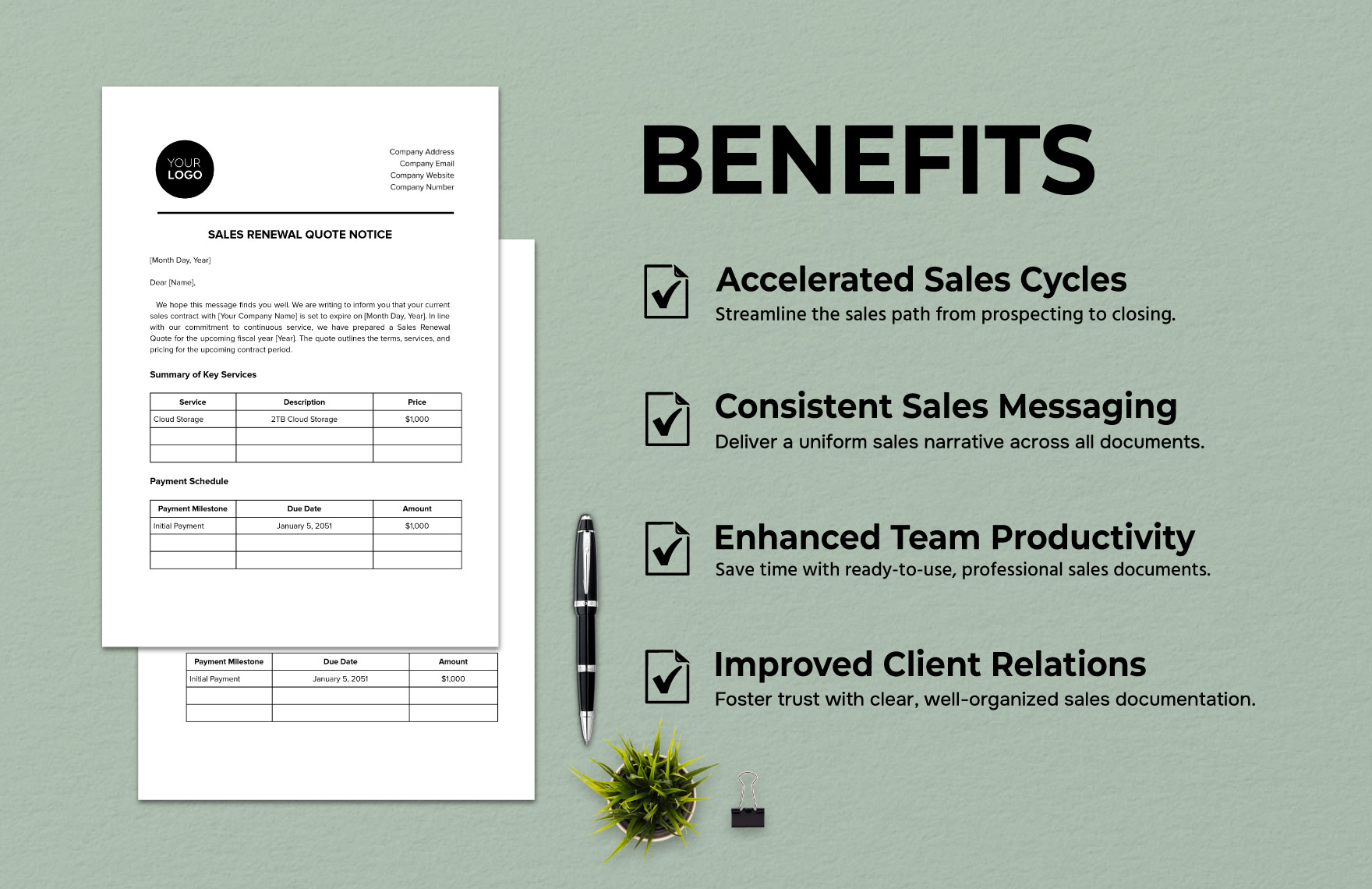 Sales Renewal Quote Notice Template