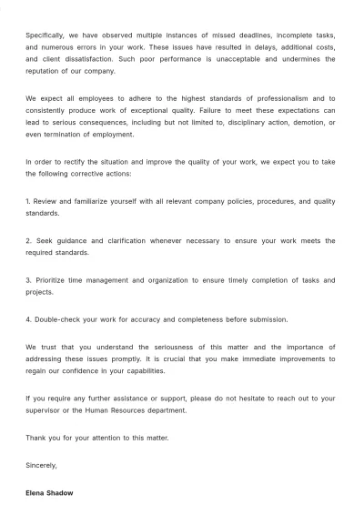 Free Warning Letter For Non Compliance Template to Edit Online