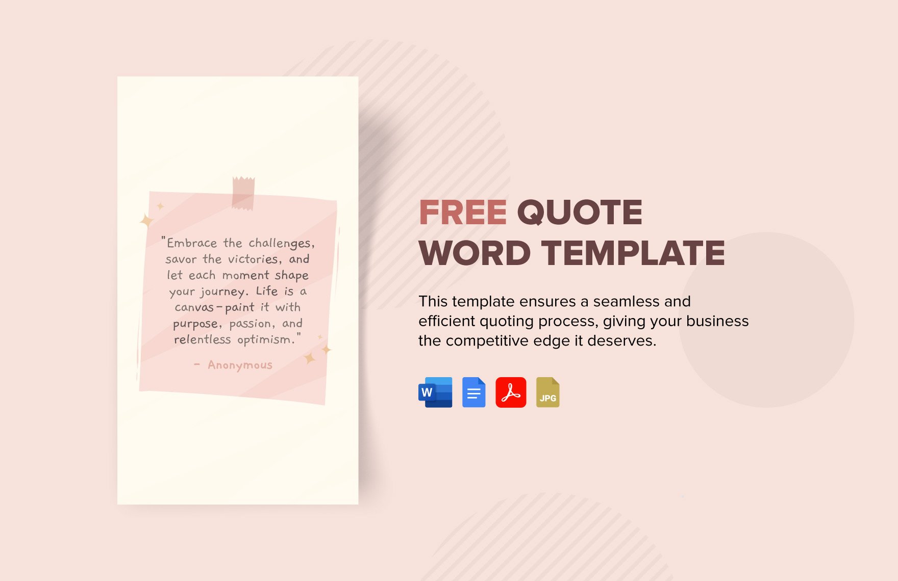 Free Quote Word Template in Word, Google Docs, PDF, JPG
