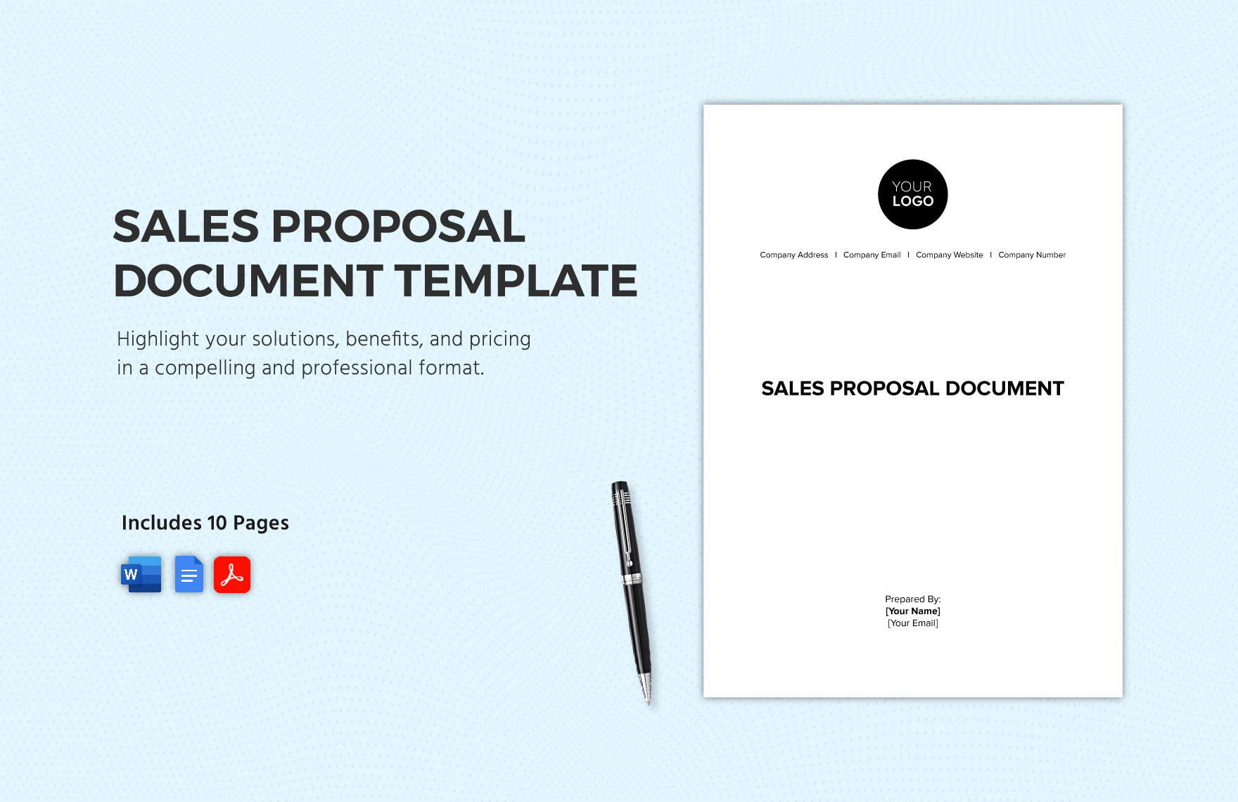 Sales Proposal Document Template in Word, Google Docs, PDF