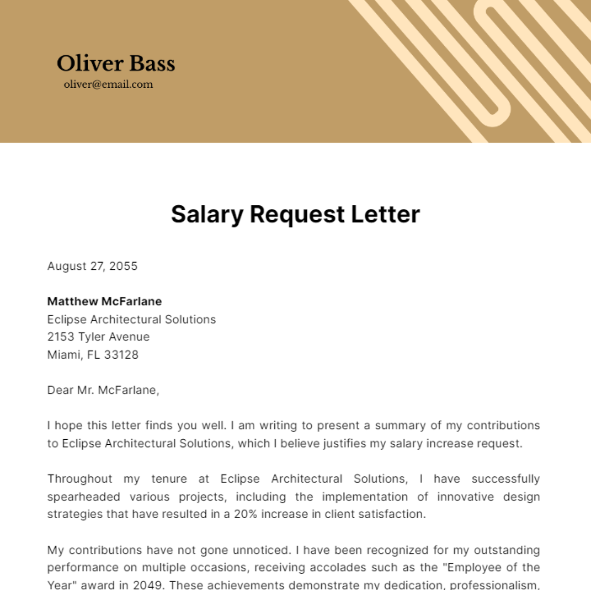 Free Salary Request Letter Template