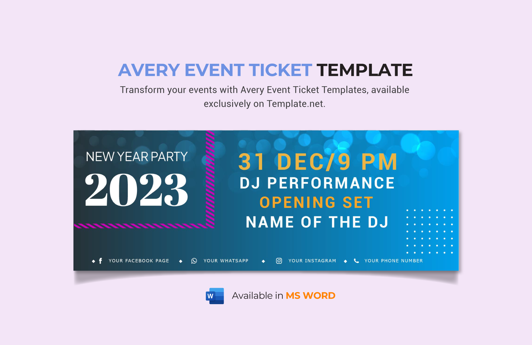 Avery Event Ticket Template