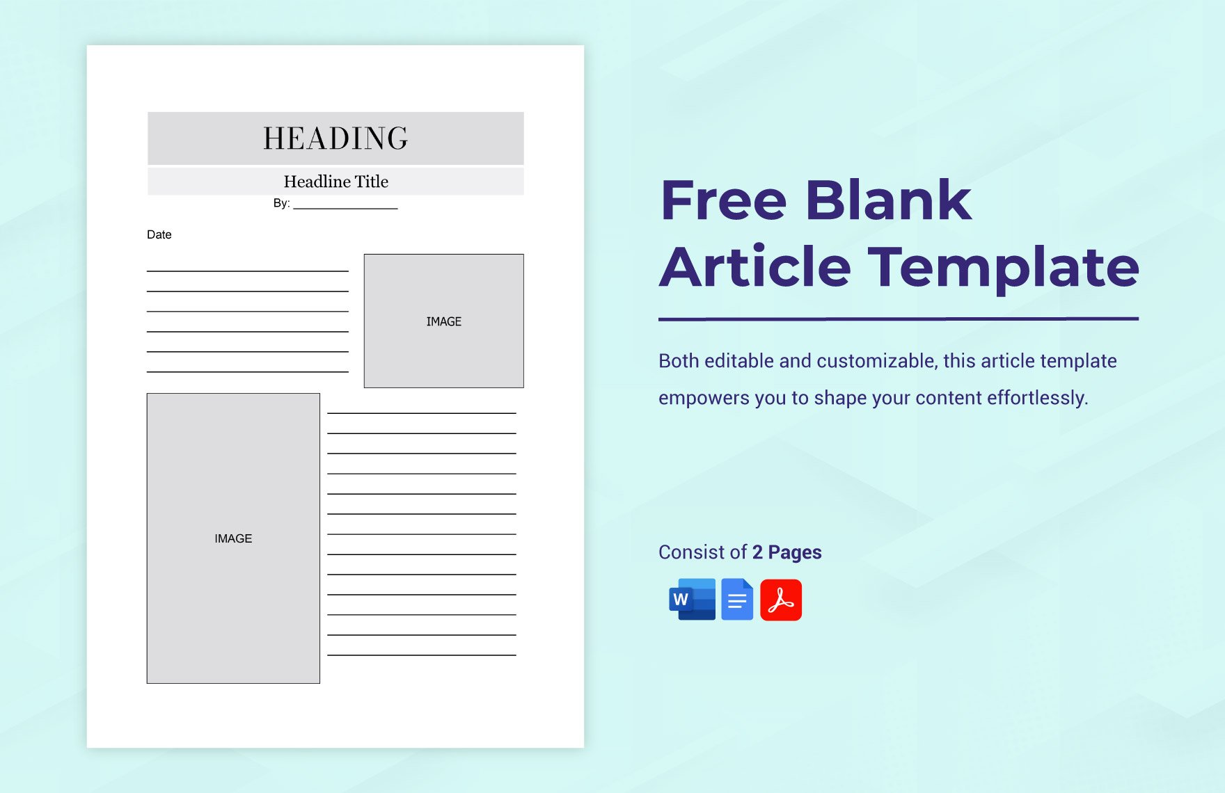 Free Blank Article Template Download in Word Google Docs PDF