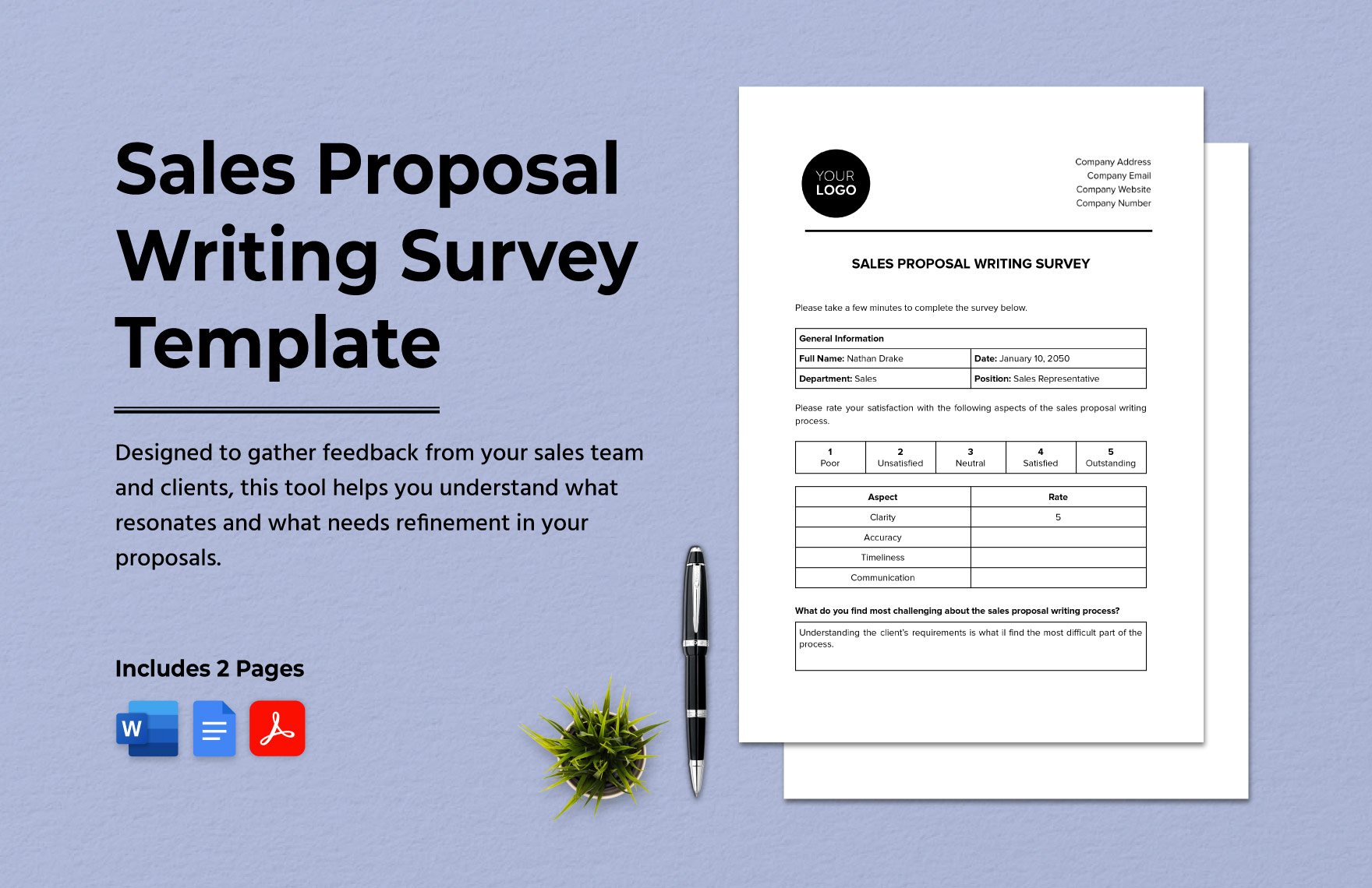 Sales Proposal Writing Survey Template