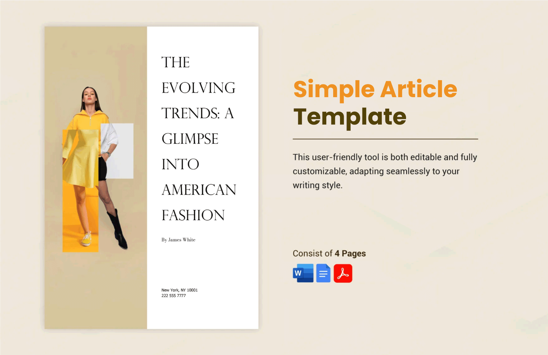 Free Simple Article Template in Word, Google Docs, PDF