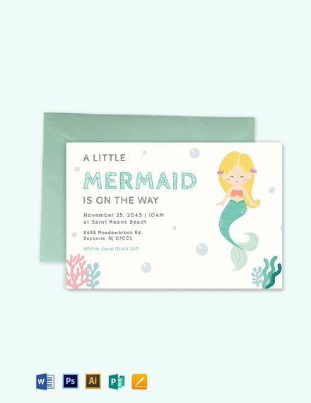 Mermaid Baby Shower Invitation Template Download 291 Invitations