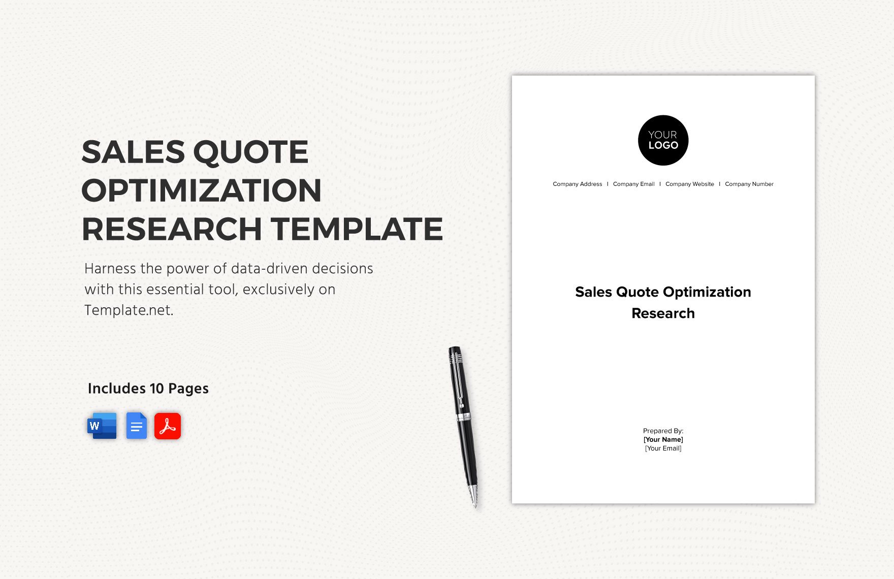 Sales Quote Optimization Research Template