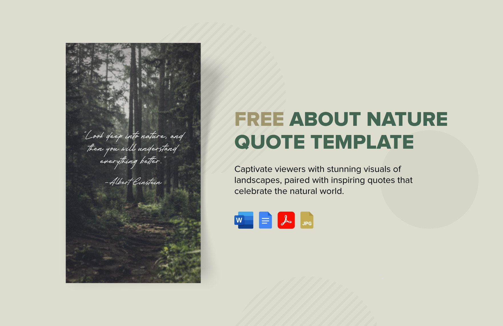Free About Nature Quote Template in Word, Google Docs, PDF, JPG