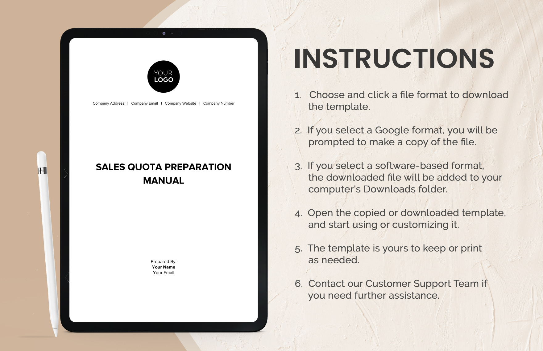 Sales Quote Preparation Manual Template