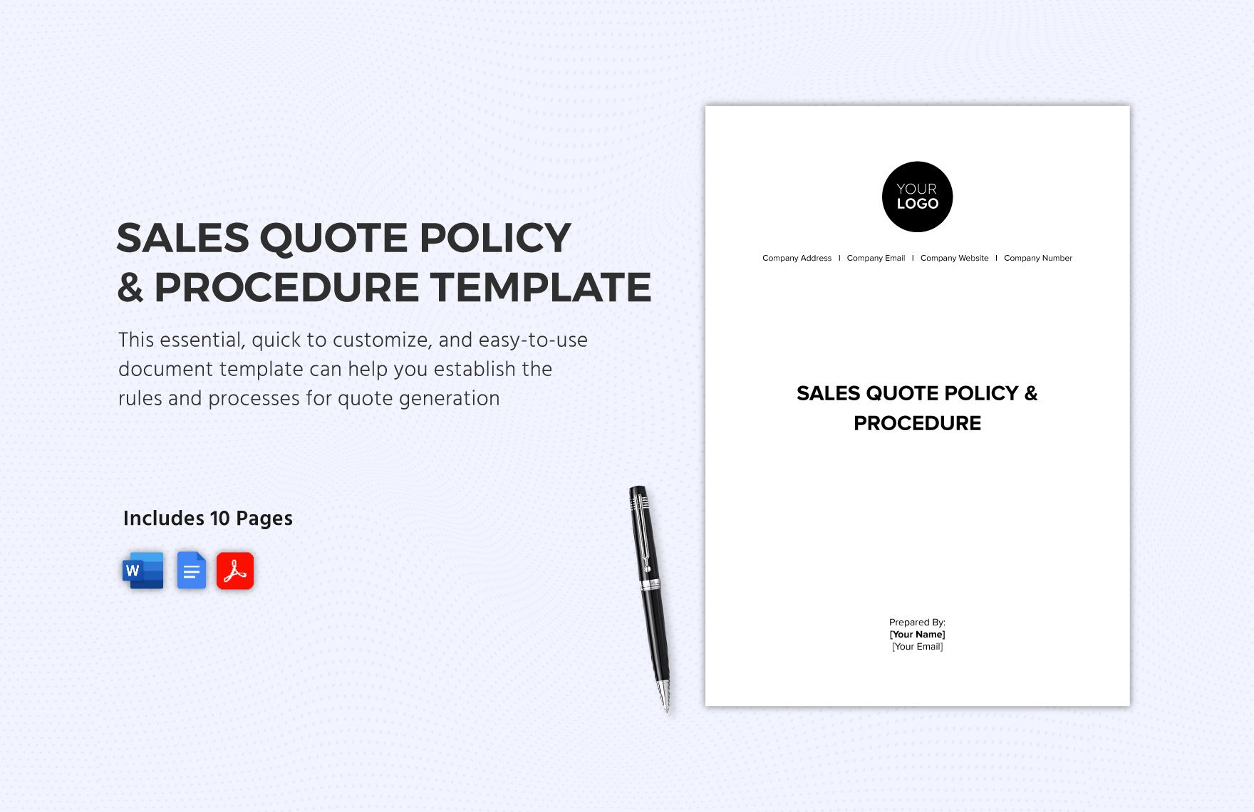 Sales Quote Policy & Procedure Template in Word, Google Docs, PDF