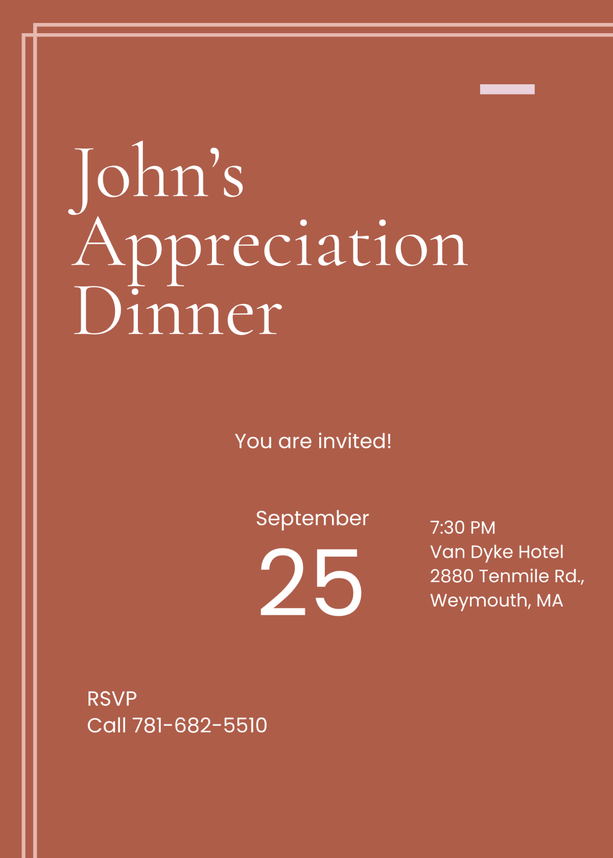 Modern Appreciation Dinner Invitation
