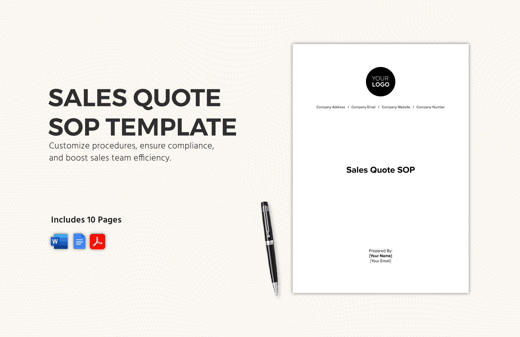 Sales Quote SOP Template in Word, PDF, Google Docs - Download | Template.net