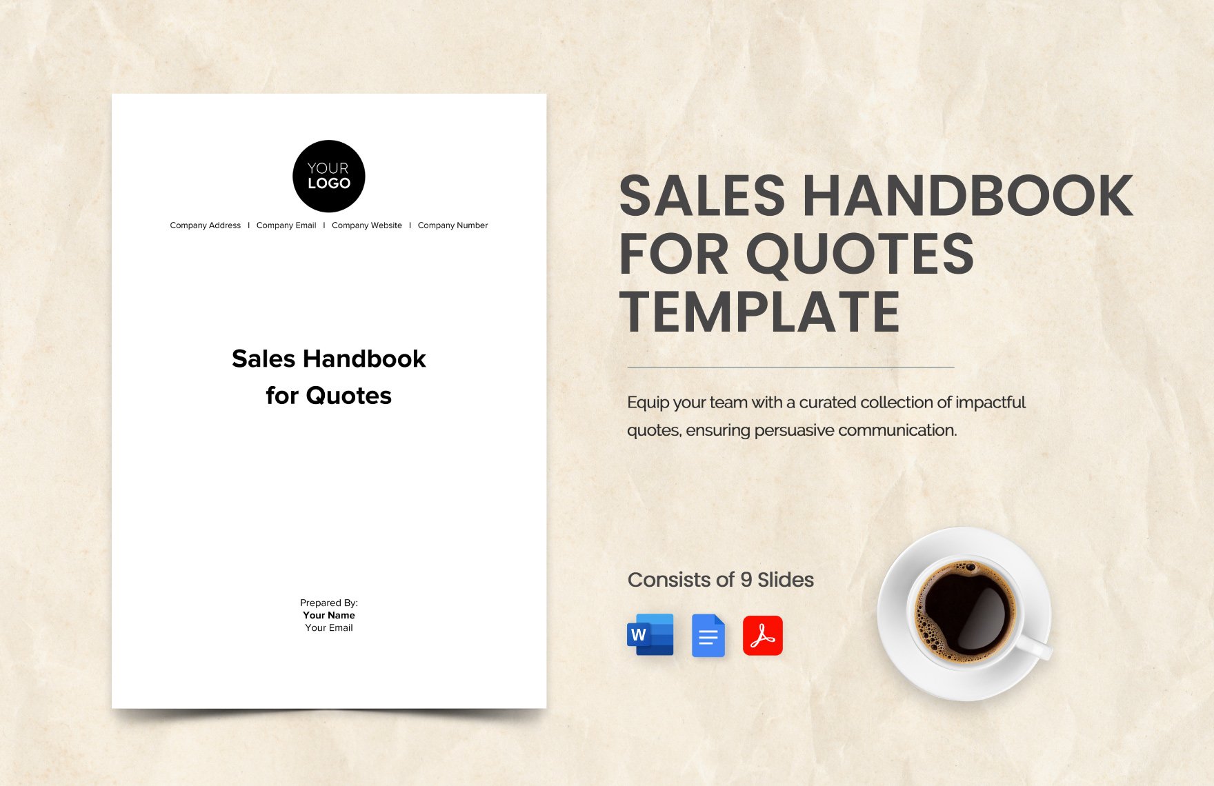 Sales Handbook for Quotes Template in Word, Google Docs, PDF