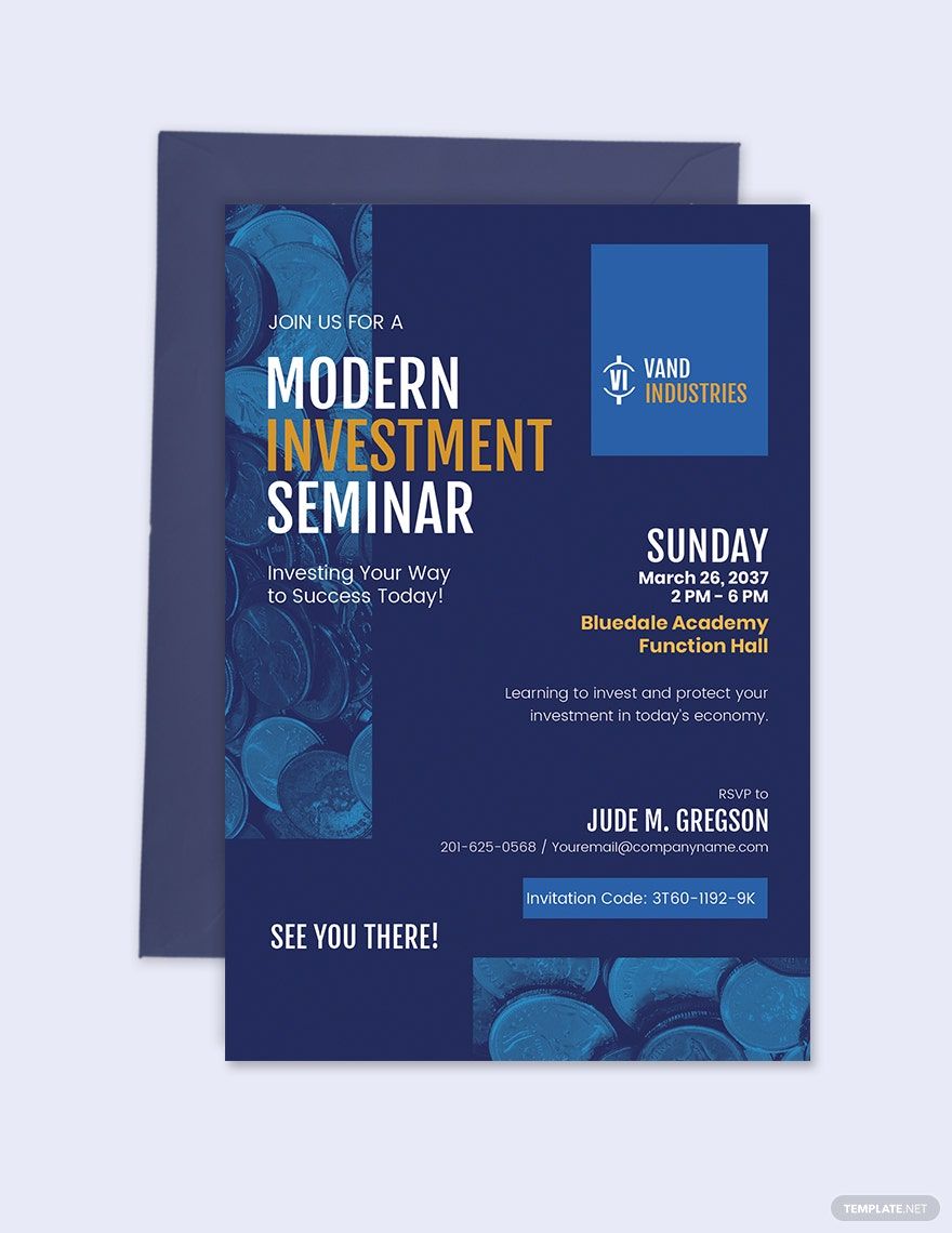 Modern investment Seminar invitation Template