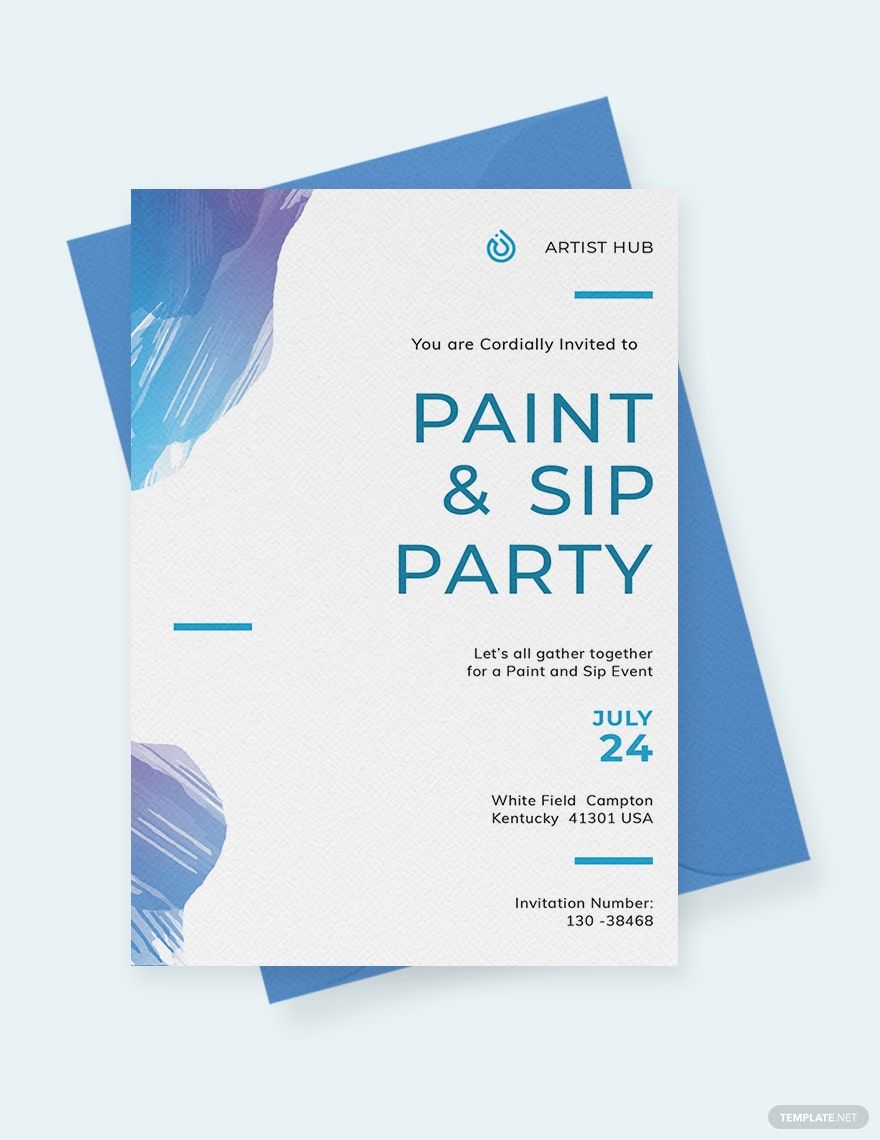 Free Modern Paint and Sip Invitation Template