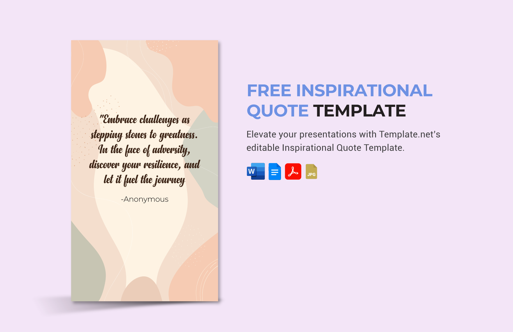 Free Inspirational Quote Template in Word, Google Docs, PDF, JPEG