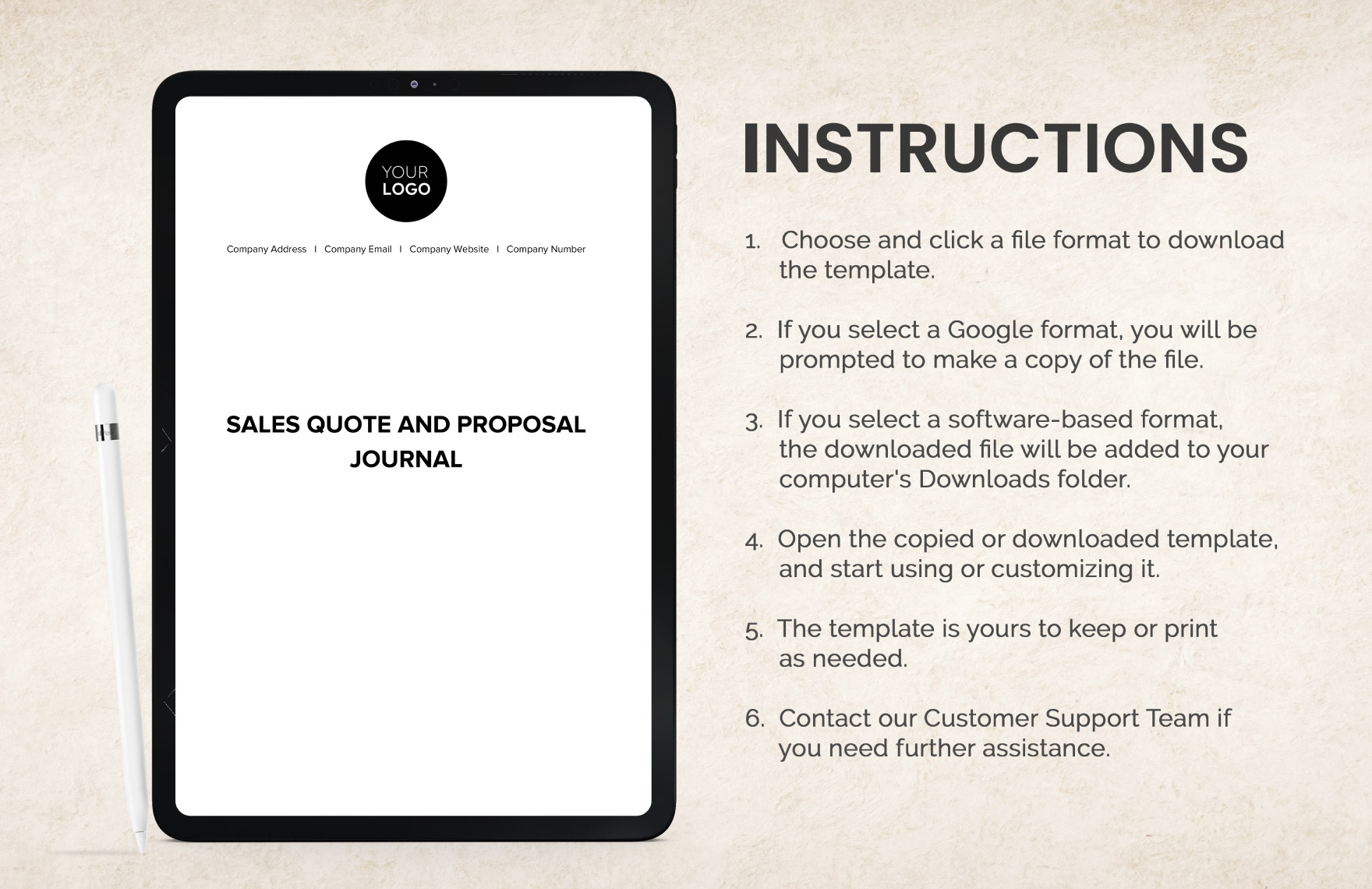 Sales Quote and Proposal Journal Template