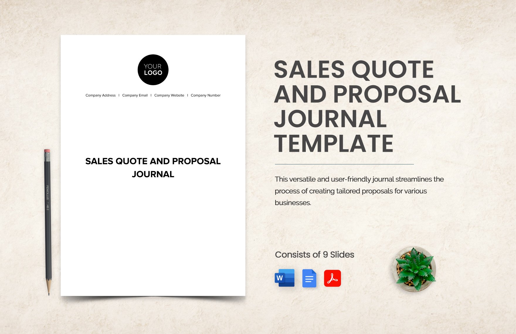 Sales Quote and Proposal Journal Template in Word, Google Docs, PDF