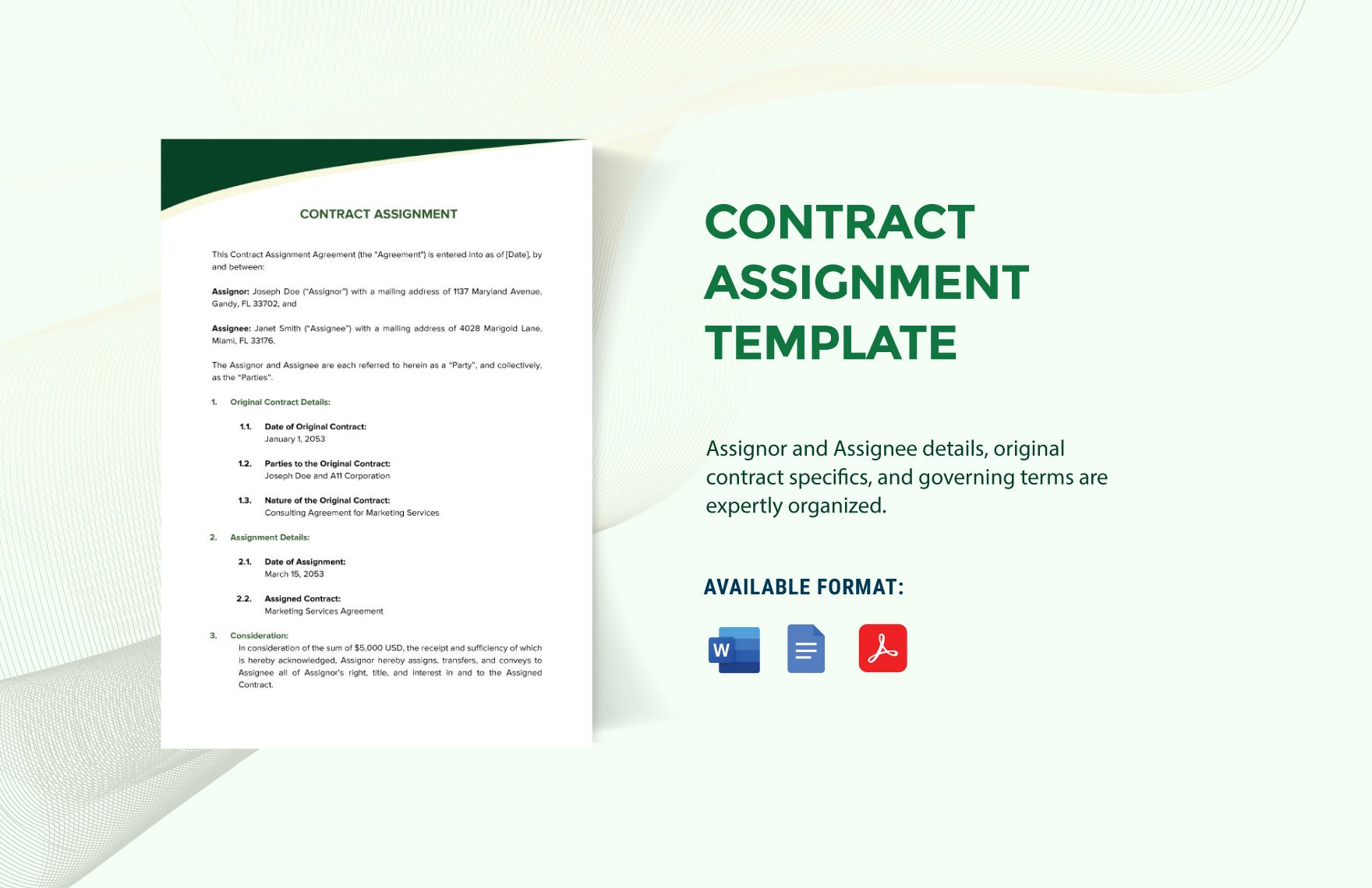 Contract Assignment Template