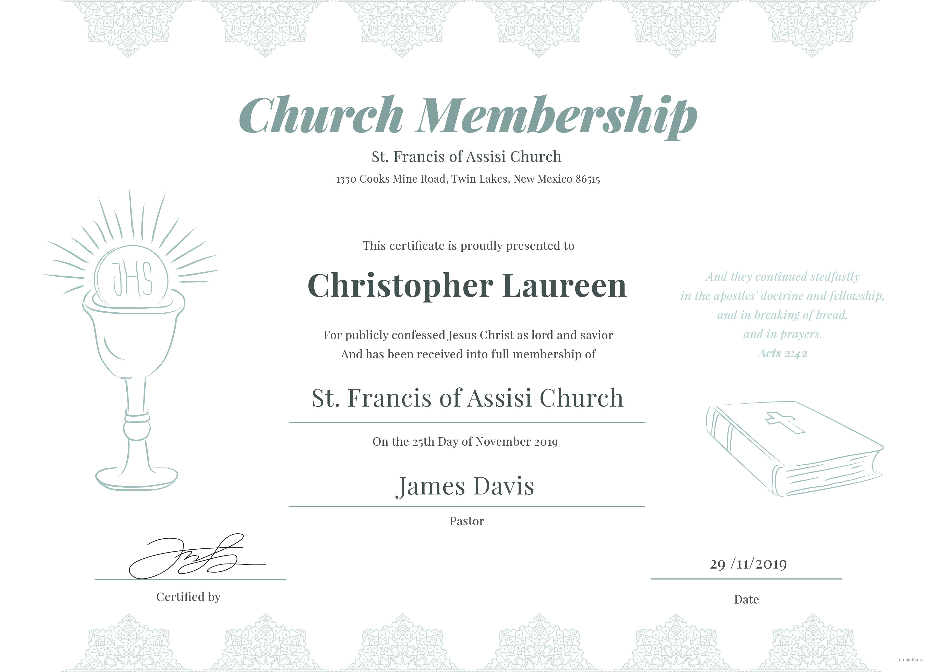 Free Church Certificate Templates Nisma Info