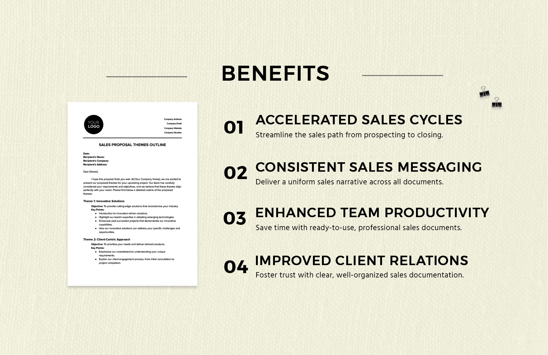 Sales Proposal Themes Outline Template