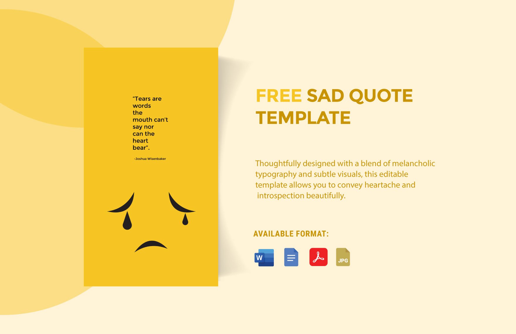 Free Sad Quote Template in Word, Google Docs, PDF, JPG