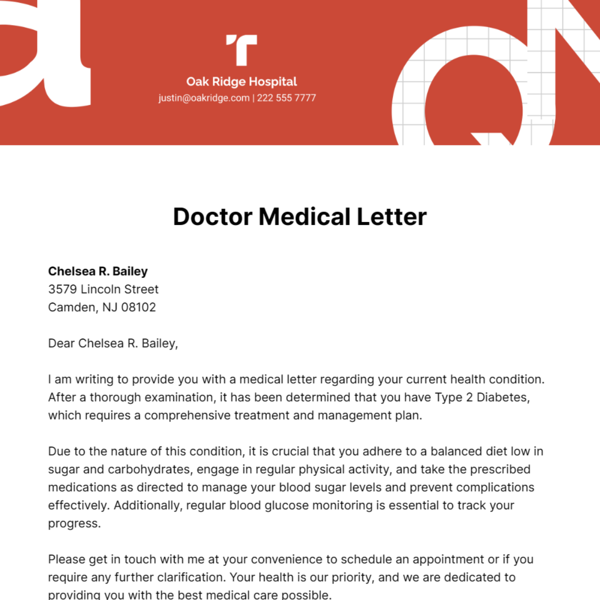 Free Doctor Medical Letter Template