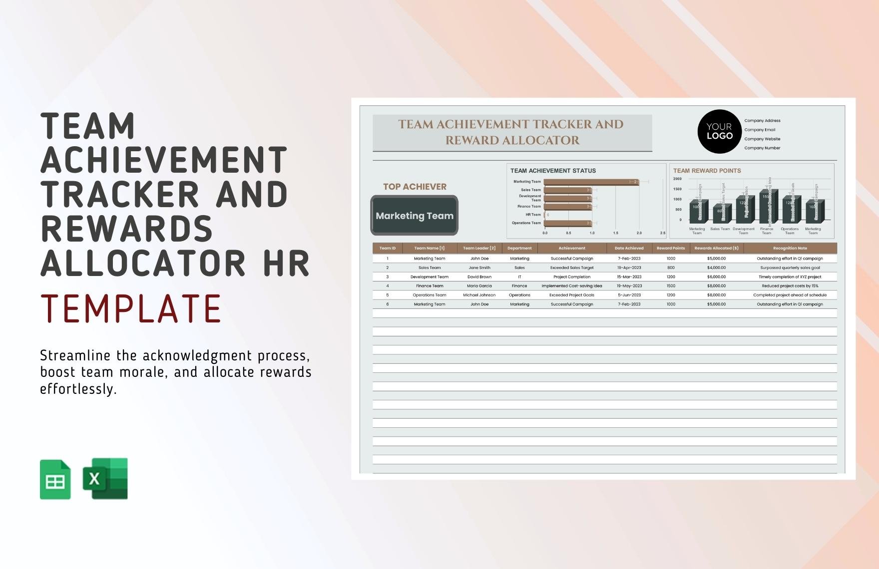Team Achievement Tracker and Rewards Allocator HR Template