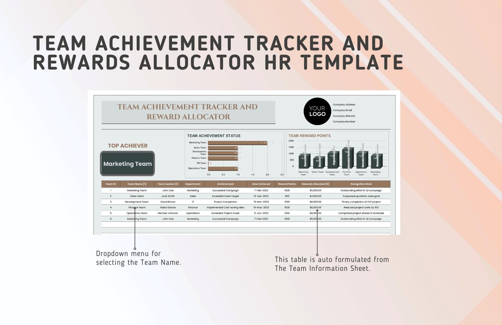 Team Achievement Tracker and Rewards Allocator HR Template