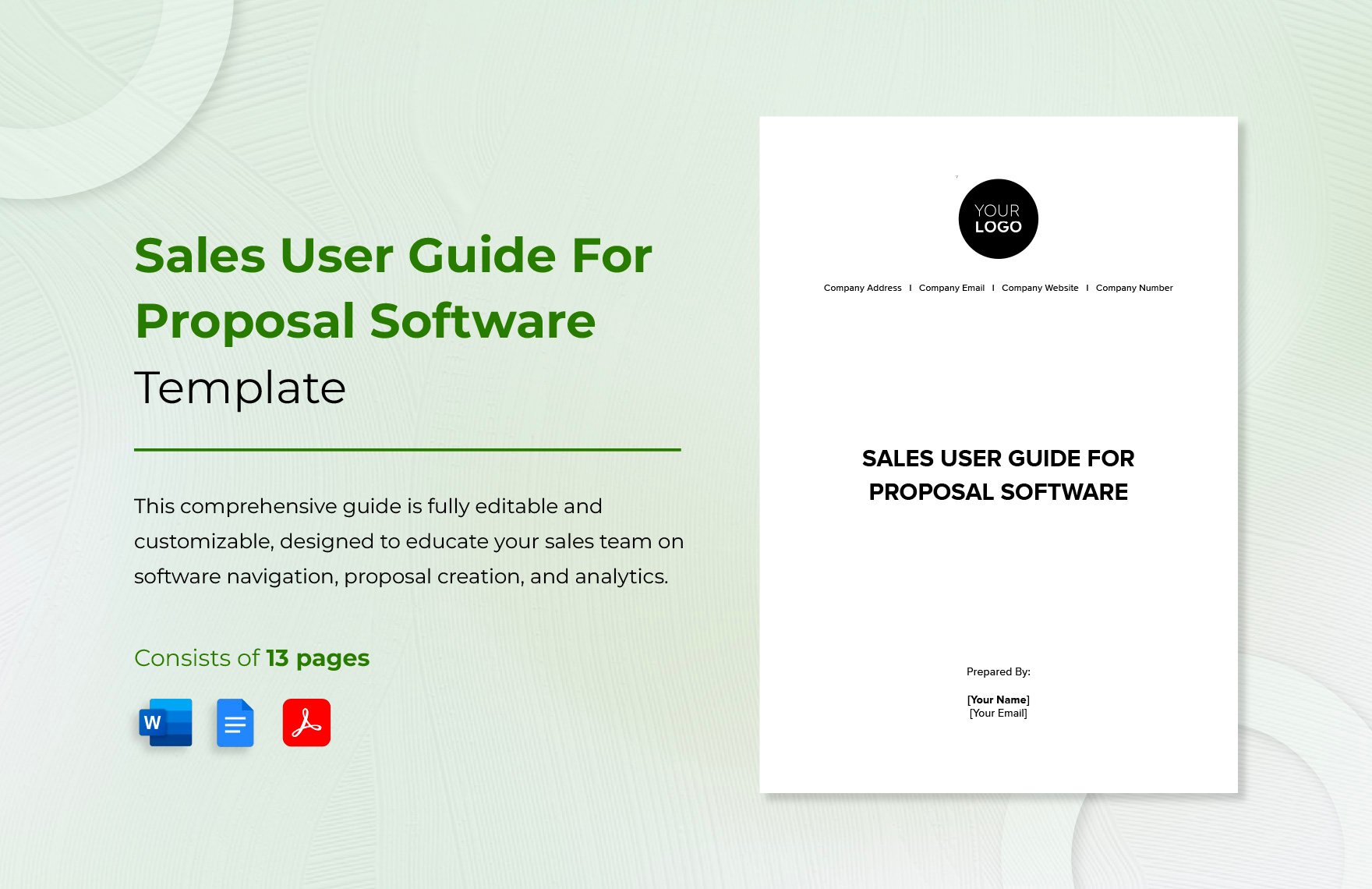Sales User Guide for Proposal Software Template