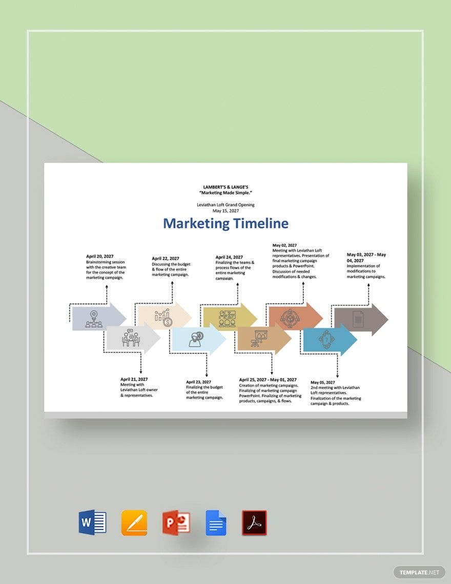 Marketing Timeline Template
