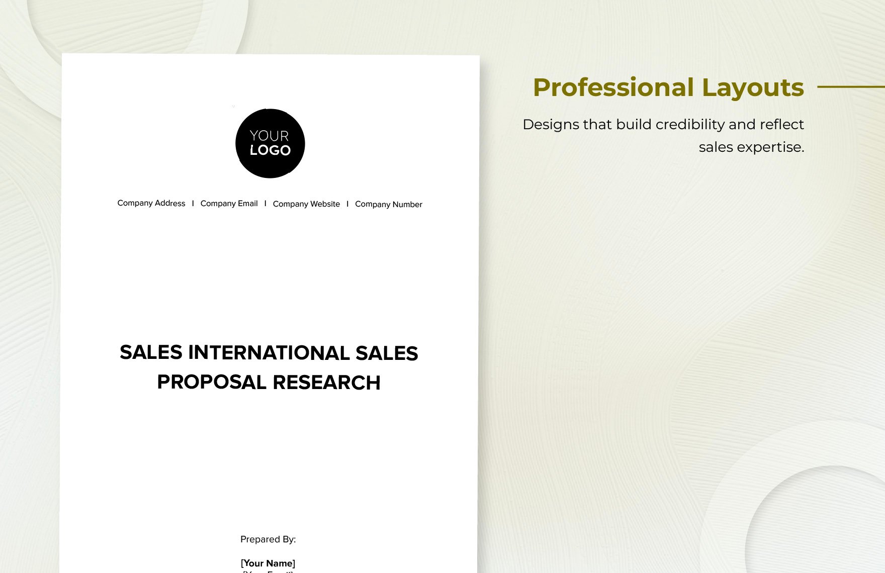 Sales International Sales Proposal Research Template