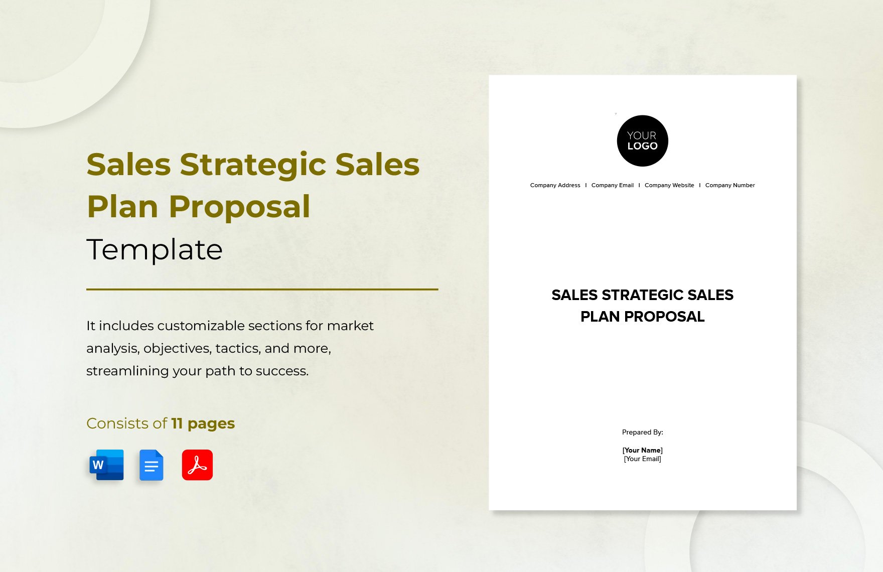 Sales Strategic Sales Plan Proposal Template