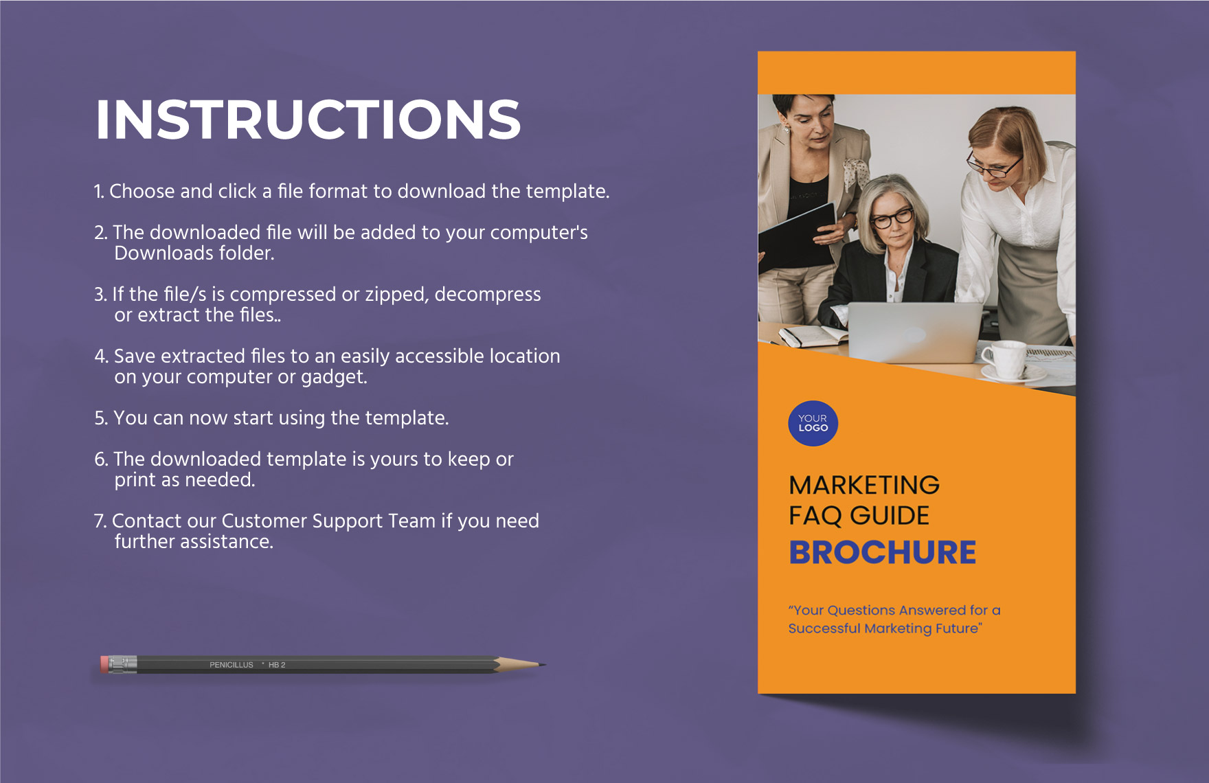 Marketing FAQ Guide Brochure Template