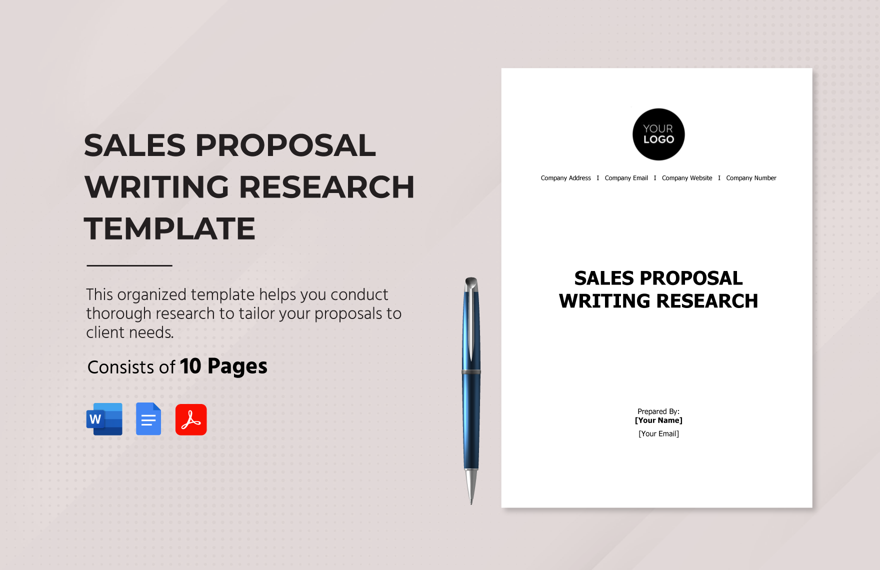 Sales Proposal Writing Research Template