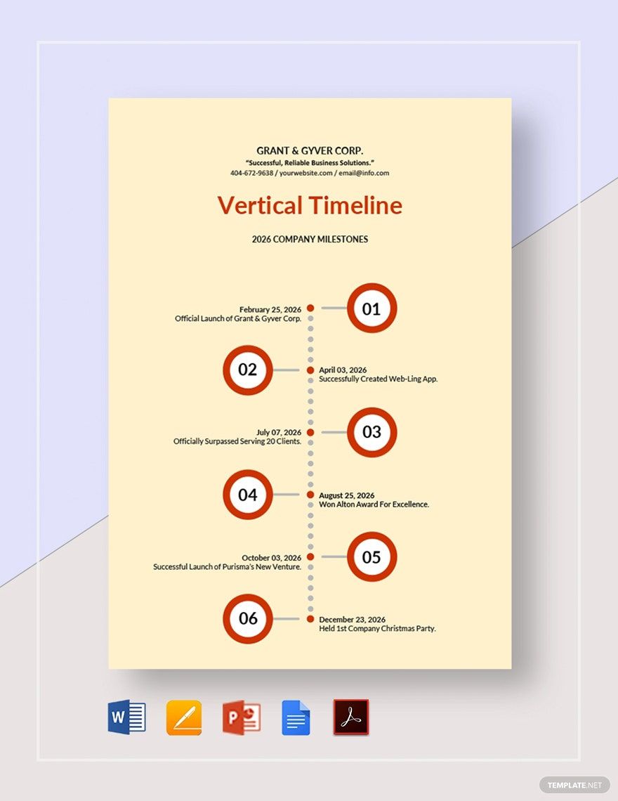 Vertical Timeline Template Google Docs