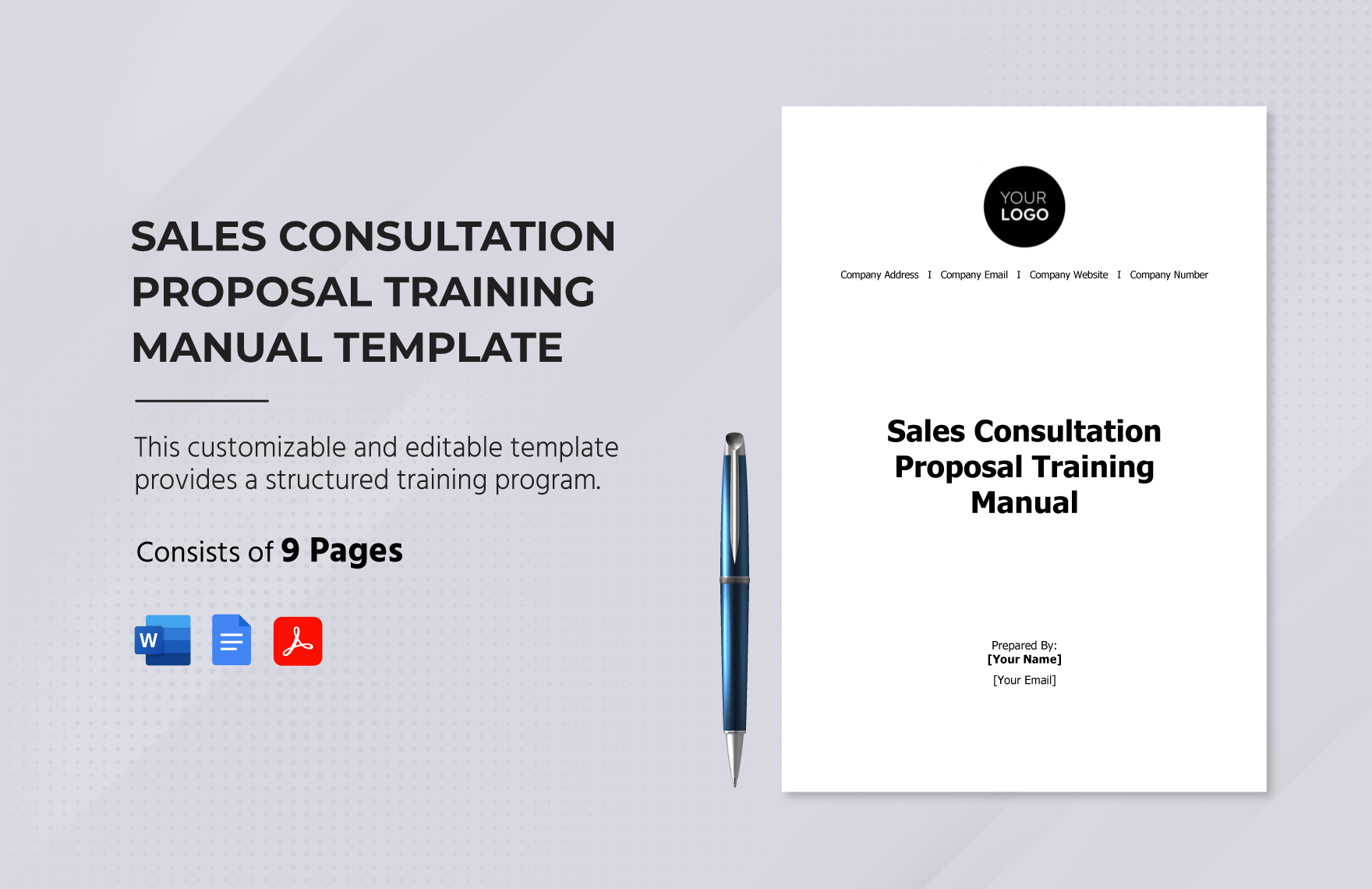 Sales Consultation Proposal Training Manual Template