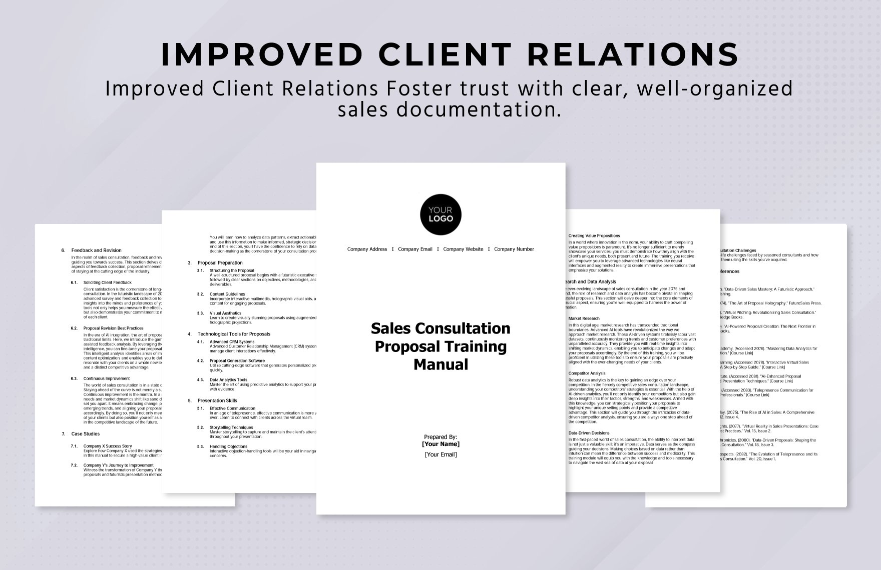 Sales Consultation Proposal Training Manual Template