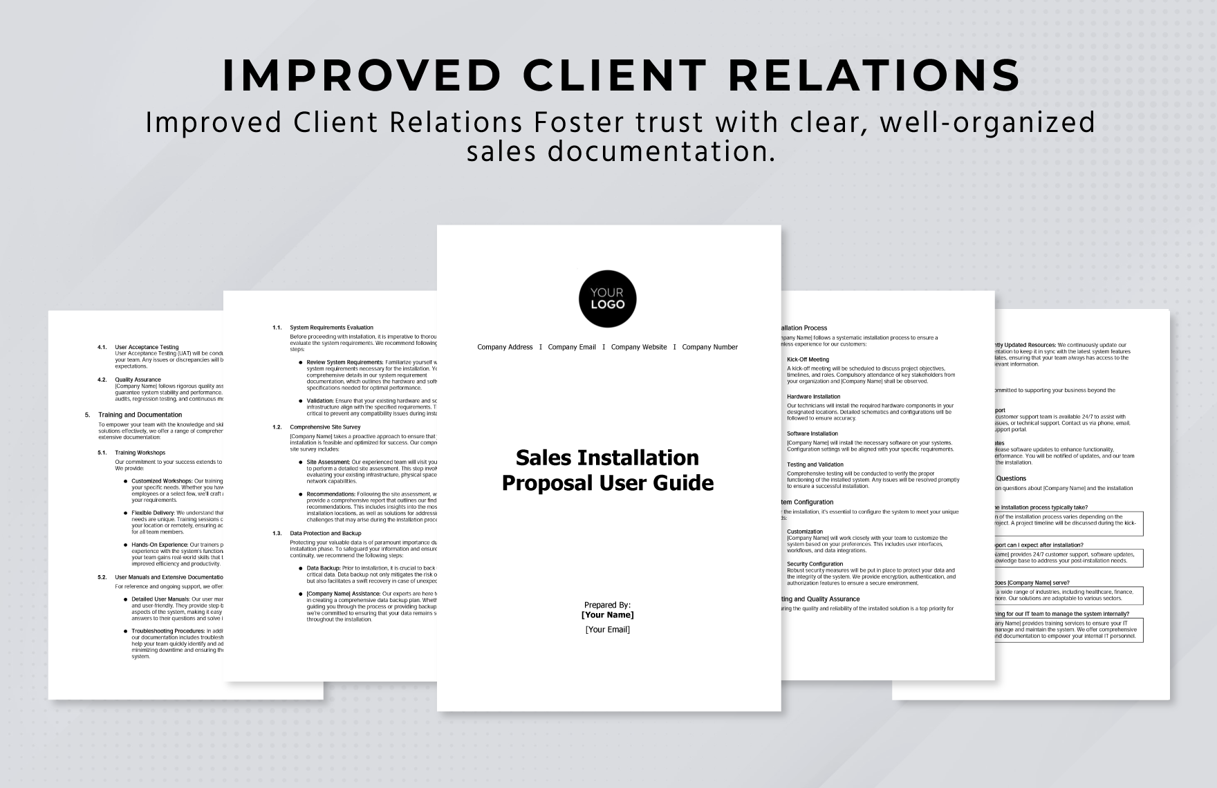 Sales Installation Proposal User Guide Template