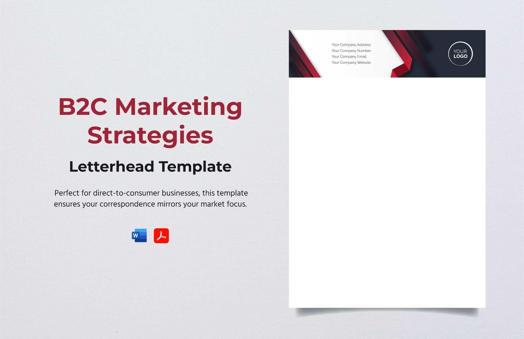B2C Marketing Strategies Letterhead Template