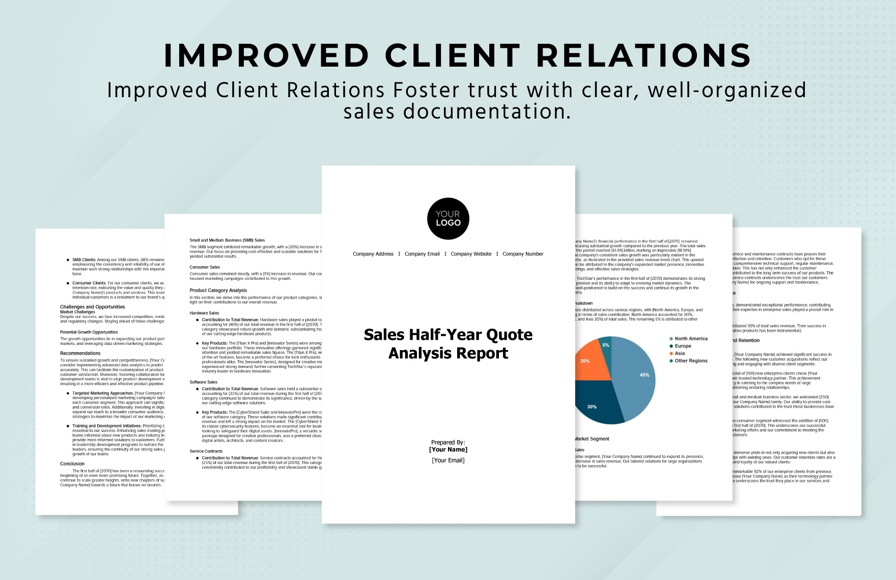 Sales HalfYear Quote Analysis Report Template
