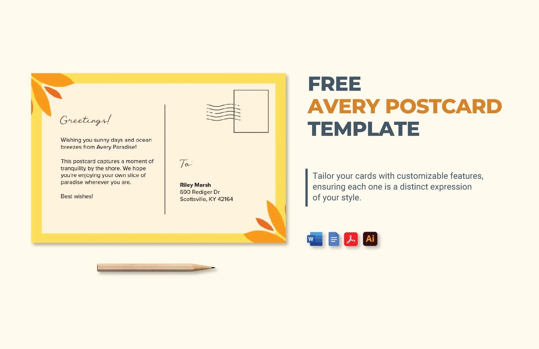 Free Avery Postcard Template in Word, Google Docs, PDF, Illustrator