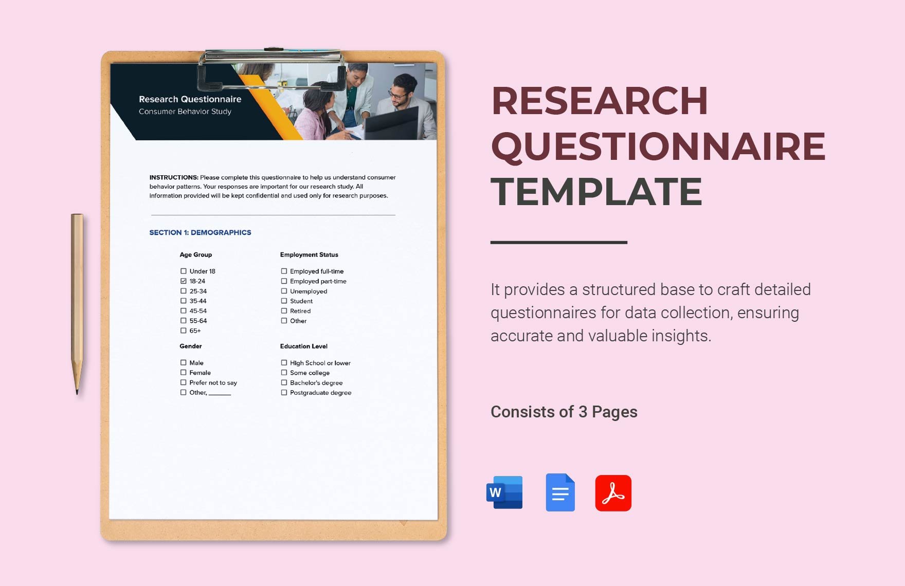 Free Research Questionnaire Template in Word, Google Docs, PDF