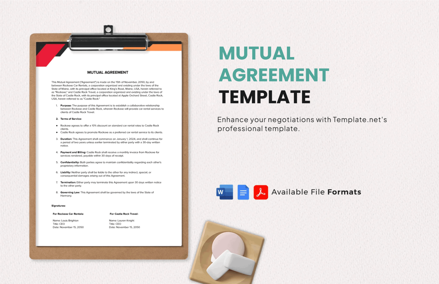 Free Mutual Agreement Template in Word, Google Docs, PDF