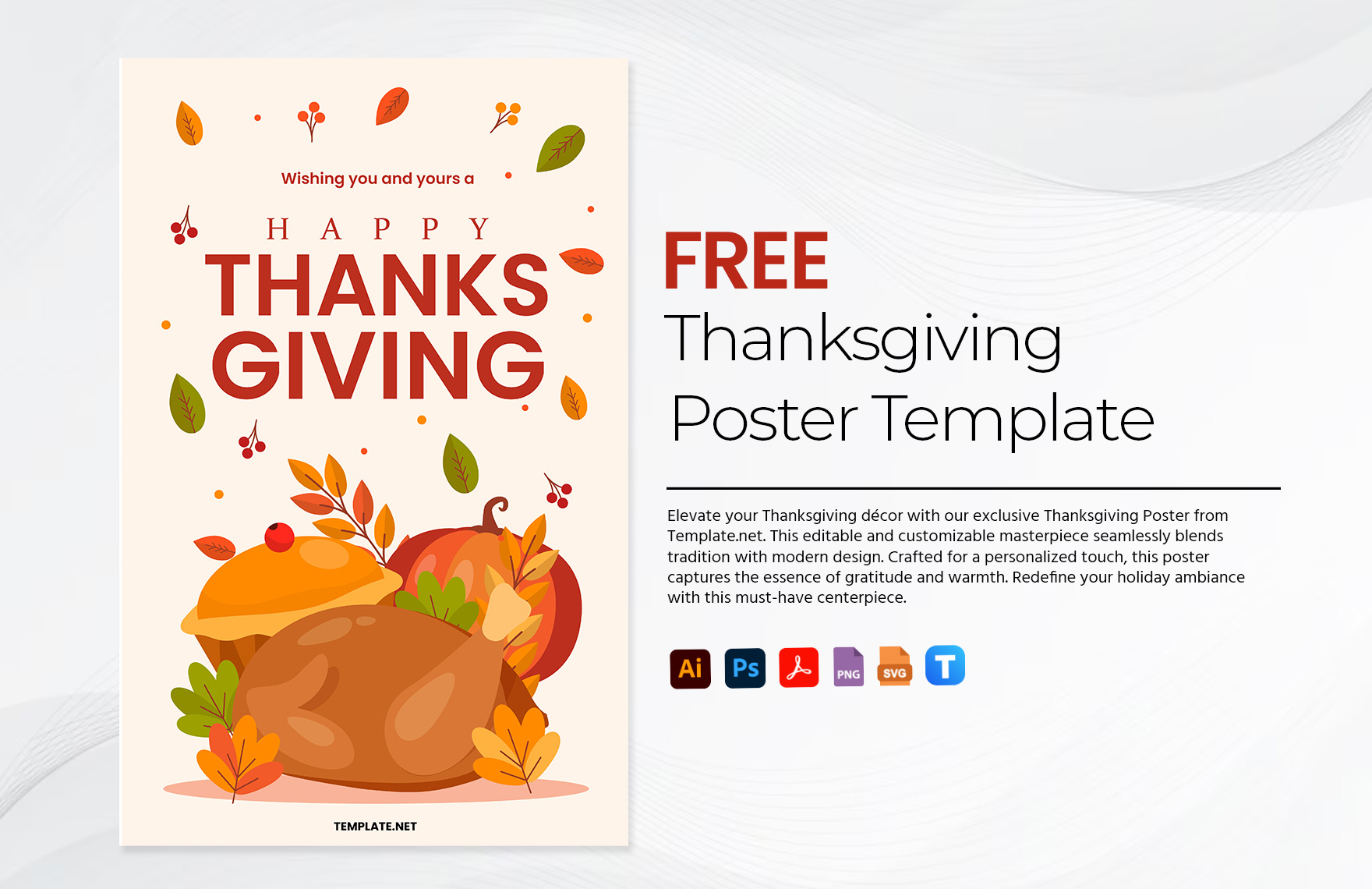 Free Thanksgiving Poster in PDF, Illustrator, PSD, SVG, PNG