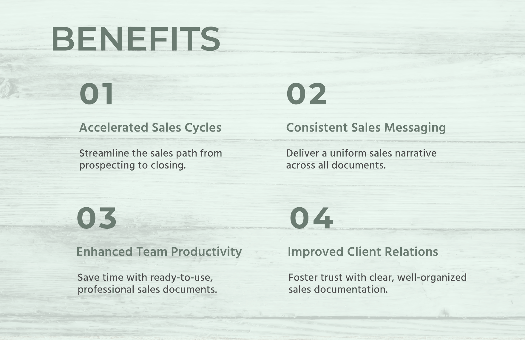 Sales Presentation Summary Statement Template