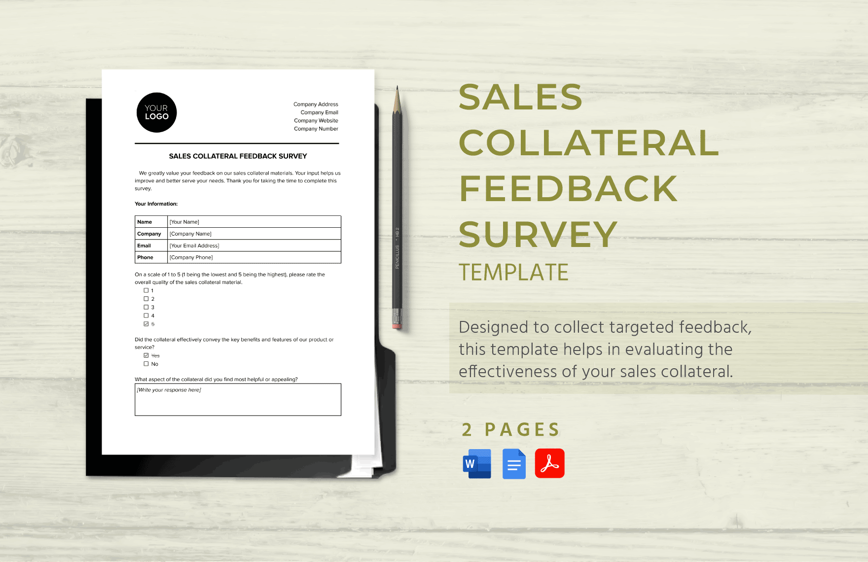 Sales Collateral Feedback Survey Template
